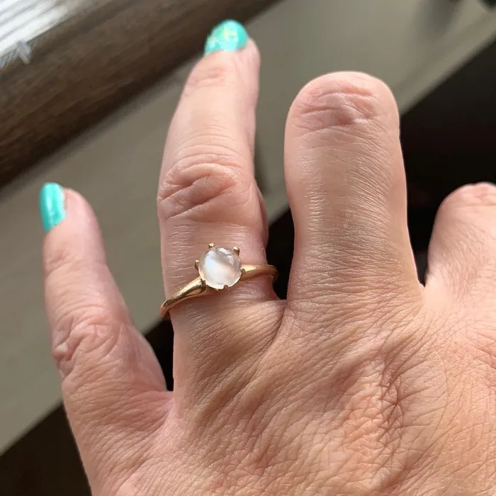 Rings Love Vintage Paris Moonstone Solitaire Ring 14k Gold Antique