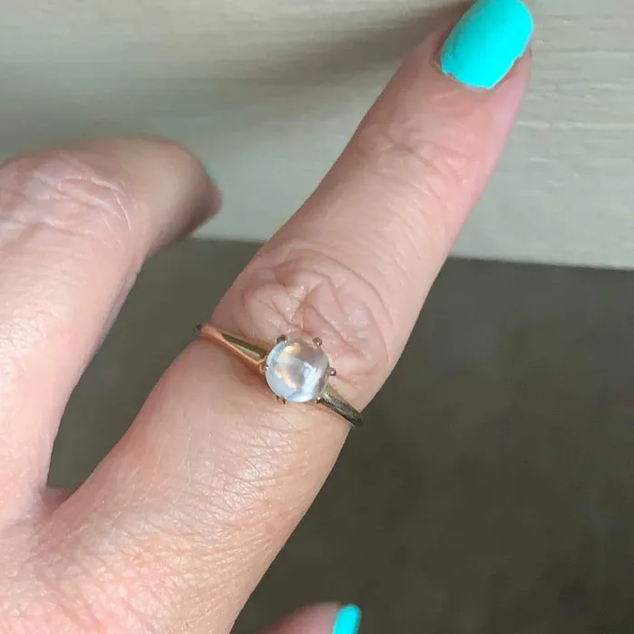 Rings Love Vintage Paris Moonstone Solitaire Ring 14k Gold Antique
