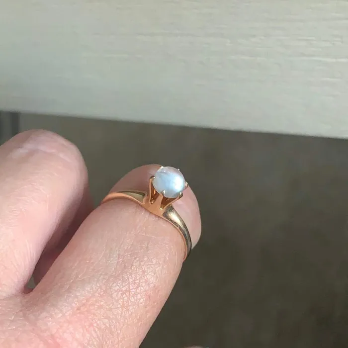 Rings Love Vintage Paris Moonstone Solitaire Ring 14k Gold Antique