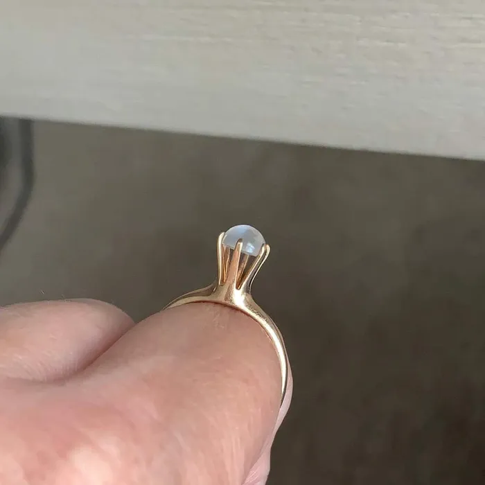 Rings Love Vintage Paris Moonstone Solitaire Ring 14k Gold Antique