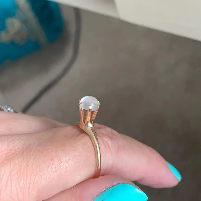 Rings Love Vintage Paris Moonstone Solitaire Ring 14k Gold Antique