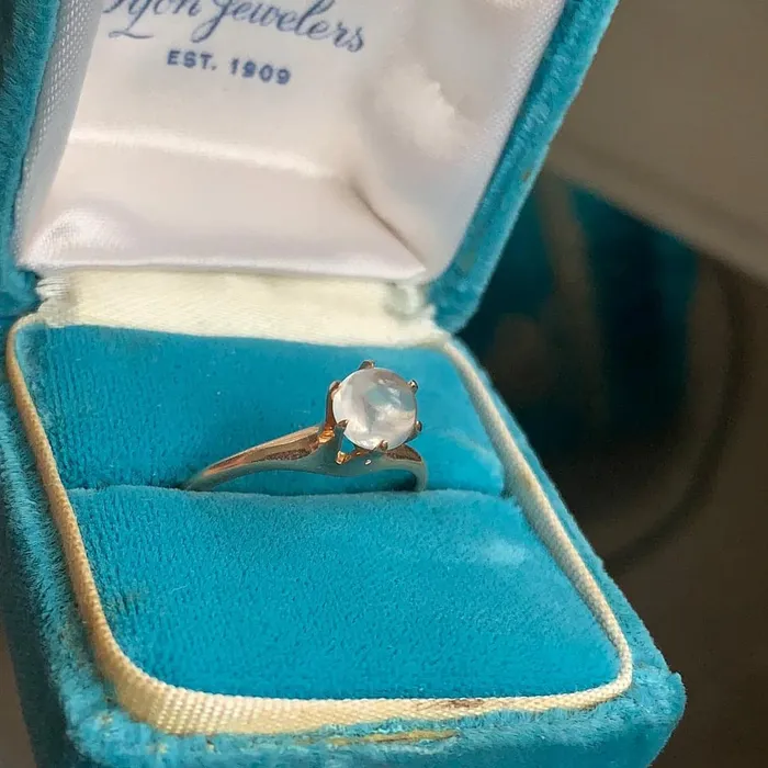 Rings Love Vintage Paris Moonstone Solitaire Ring 14k Gold Antique