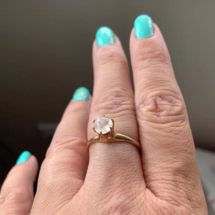 Rings Love Vintage Paris Moonstone Solitaire Ring 14k Gold Antique