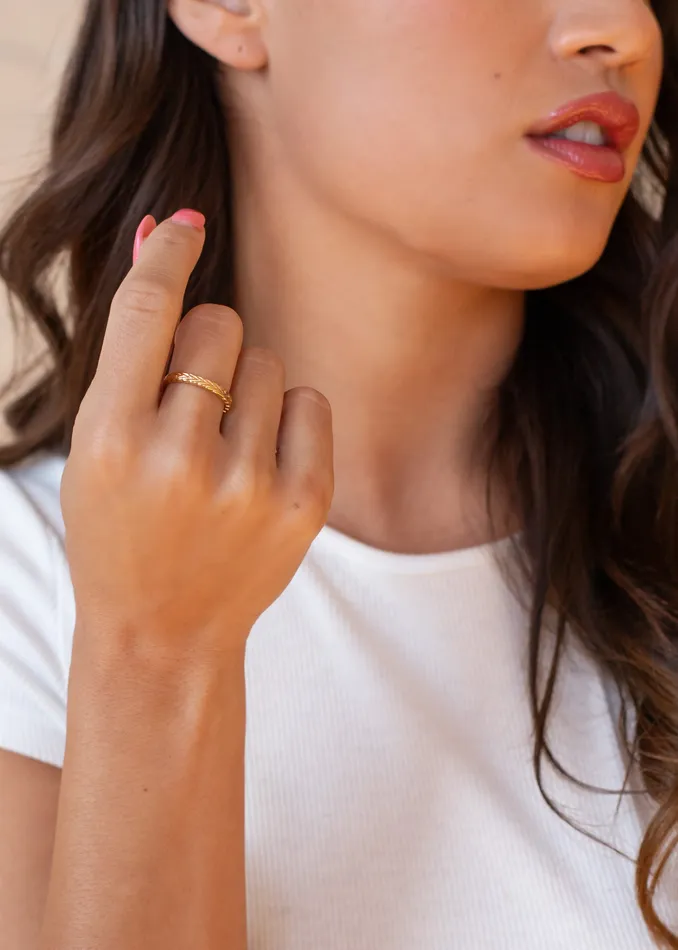 Rings Luxe Gold Stamped Ring panacheaccessories