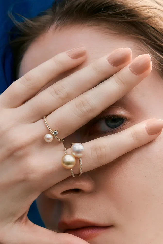 Rings PRMAL Golden Pearl Oval Ring