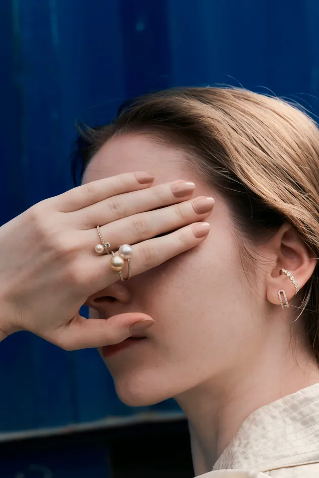 Rings PRMAL Golden Pearl Oval Ring