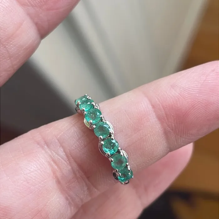 Rings Vintage Paris Jewelry Emerald Eternity Band 9k Gold Vintage