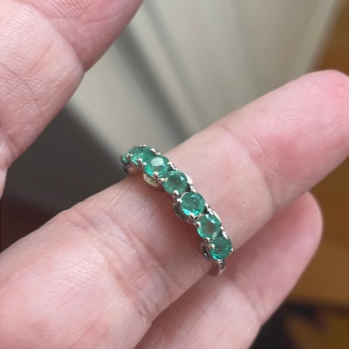 Rings Vintage Paris Jewelry Emerald Eternity Band 9k Gold Vintage