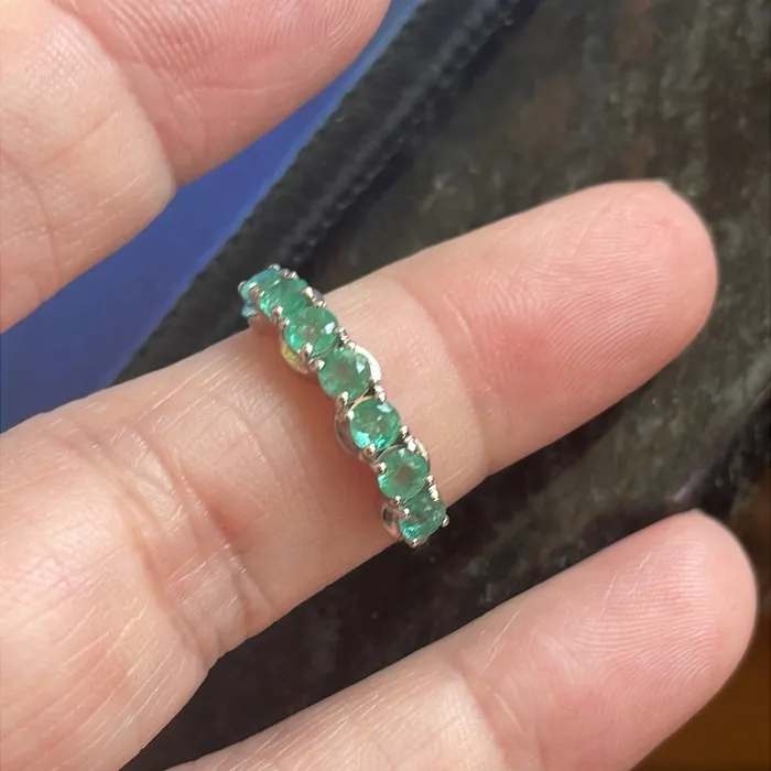 Rings Vintage Paris Jewelry Emerald Eternity Band 9k Gold Vintage