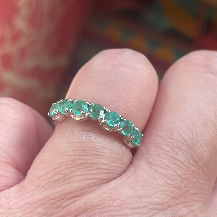 Rings Vintage Paris Jewelry Emerald Eternity Band 9k Gold Vintage
