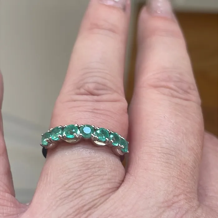 Rings Vintage Paris Jewelry Emerald Eternity Band 9k Gold Vintage