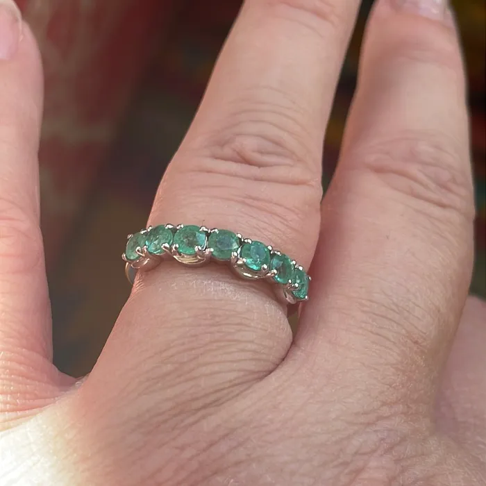 Rings Vintage Paris Jewelry Emerald Eternity Band 9k Gold Vintage