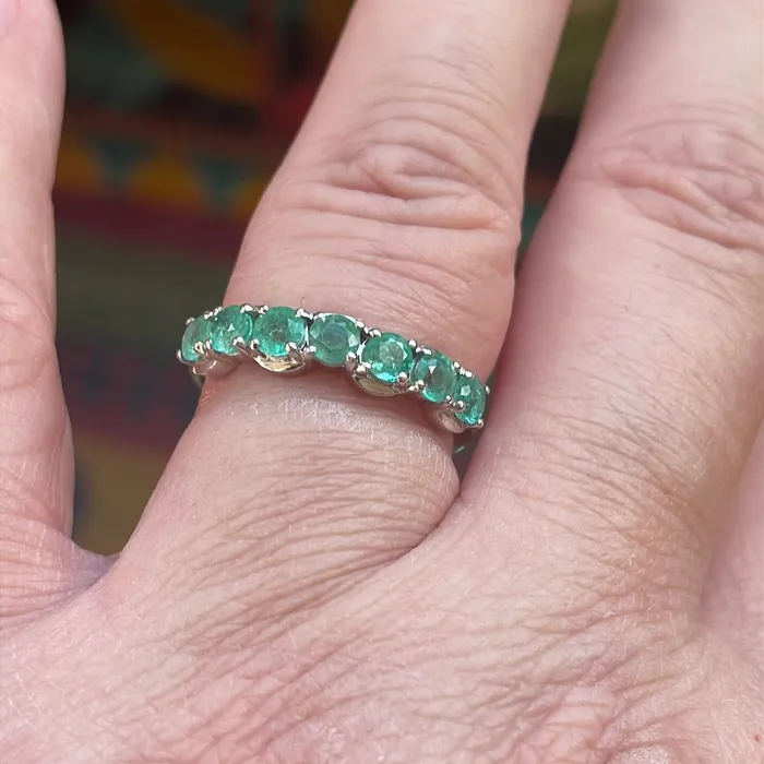 Rings Vintage Paris Jewelry Emerald Eternity Band 9k Gold Vintage