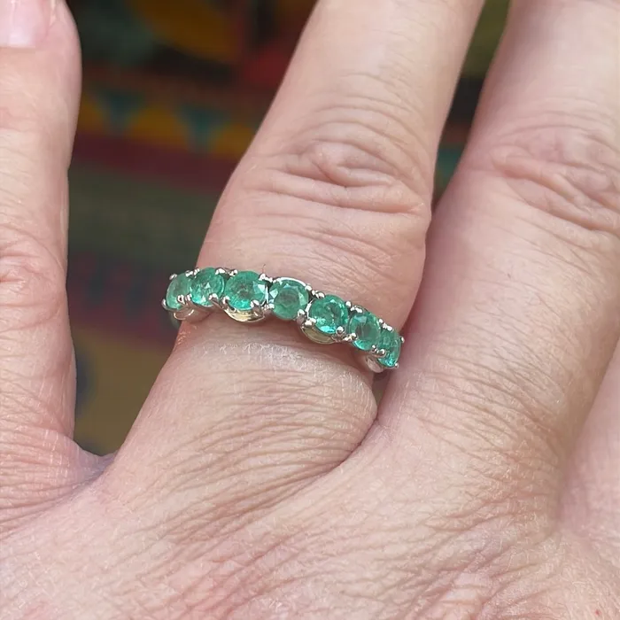 Rings Vintage Paris Jewelry Emerald Eternity Band 9k Gold Vintage