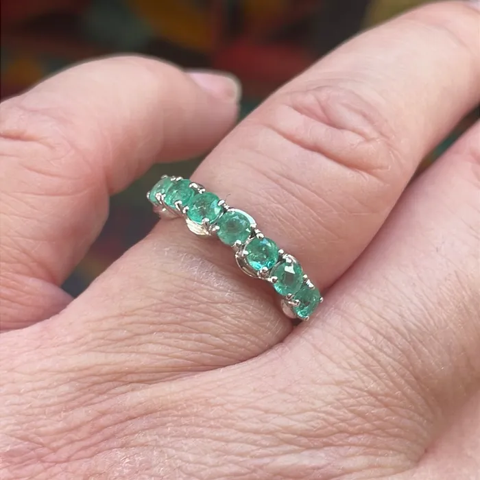 Rings Vintage Paris Jewelry Emerald Eternity Band 9k Gold Vintage