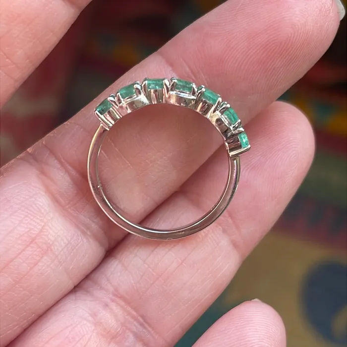 Rings Vintage Paris Jewelry Emerald Eternity Band 9k Gold Vintage