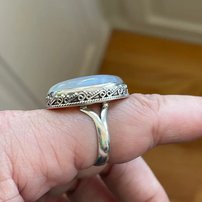 Rings Vintage Paris Jewelry Moonstone Ring Sterling Silver Modern