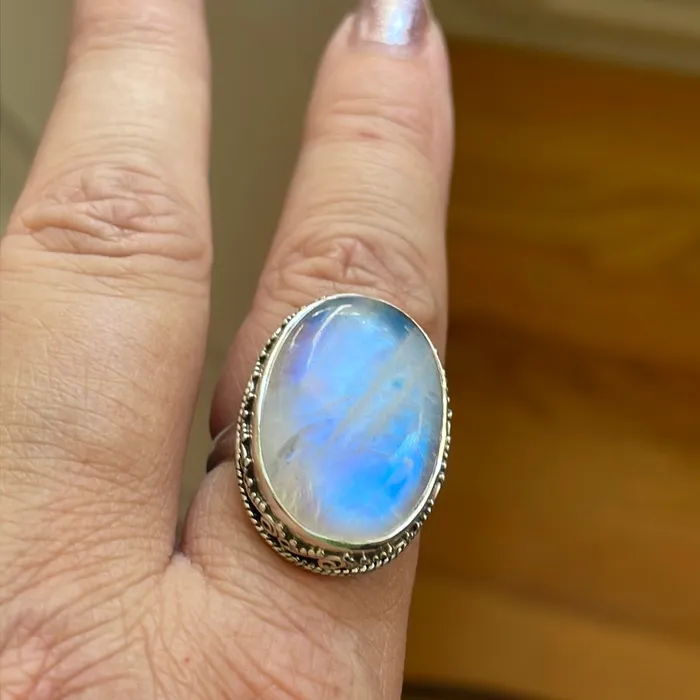 Rings Vintage Paris Jewelry Moonstone Ring Sterling Silver Modern