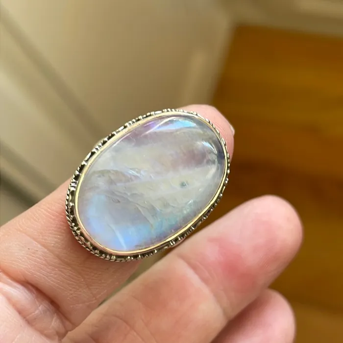 Rings Vintage Paris Jewelry Moonstone Ring Sterling Silver Modern