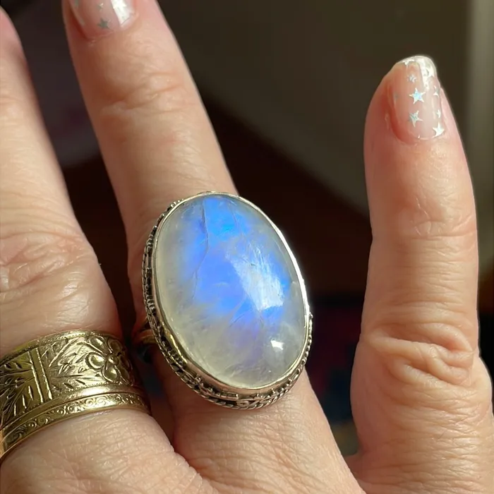 Rings Vintage Paris Jewelry Moonstone Ring Sterling Silver Modern
