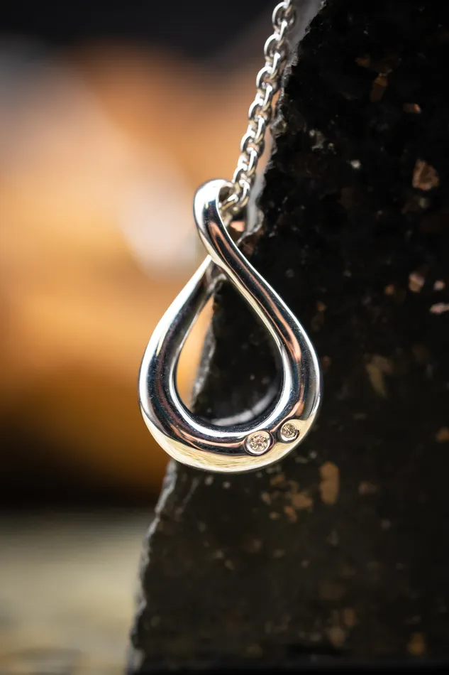 Stuller Necklaces Sterling Silver Infinity Inspired Diamond Pendant