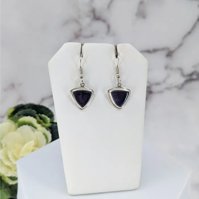 Sugilte Trillion Earrings 1 Sterling Silver LV3414 Bliss Crystals Earrings