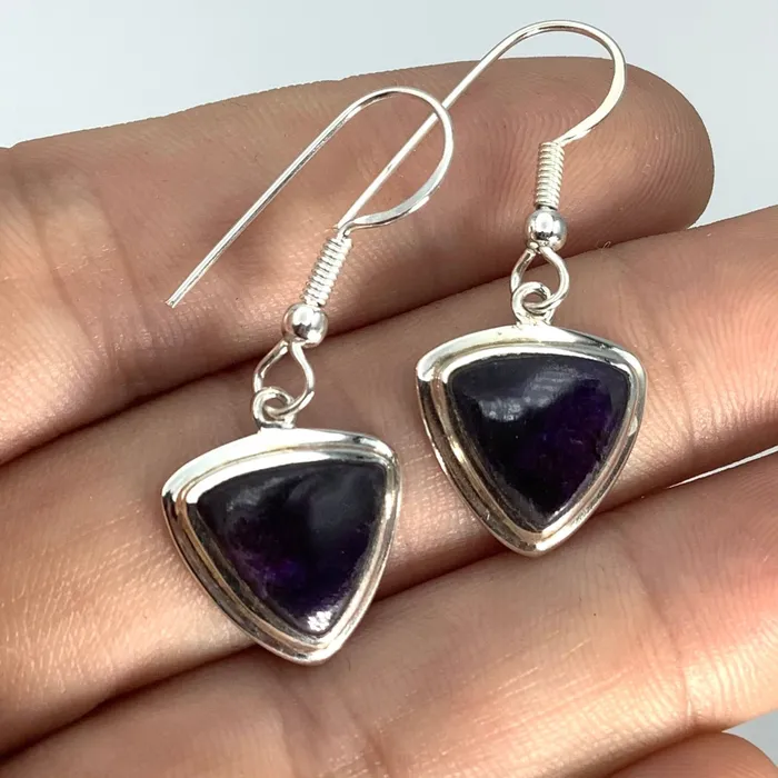 Sugilte Trillion Earrings 1 Sterling Silver LV3414 Bliss Crystals Earrings