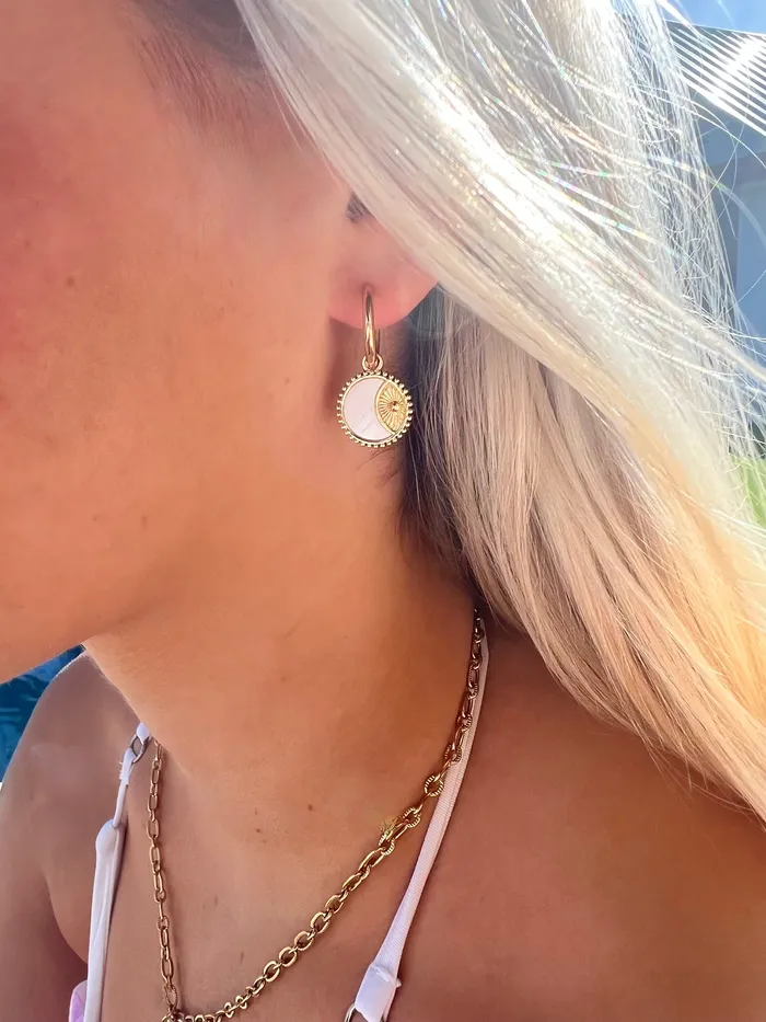 sun shell huggie earrings bubs sass Earrings