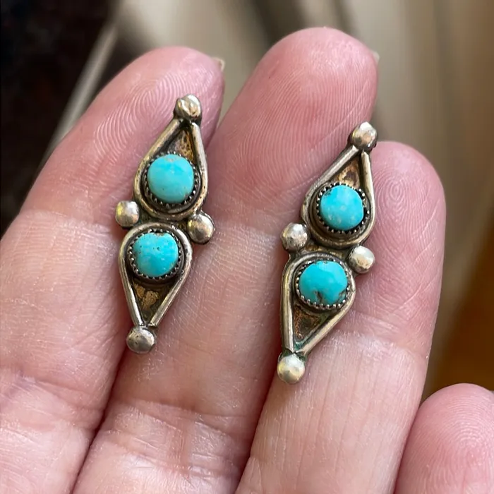 Turquoise Stud Earrings Sterling Silver Vintage Vintage Paris Jewelry Earrings Turquoise Stud Earrings Sterling Silver Vintage Vintage Paris Jewelry Earrings