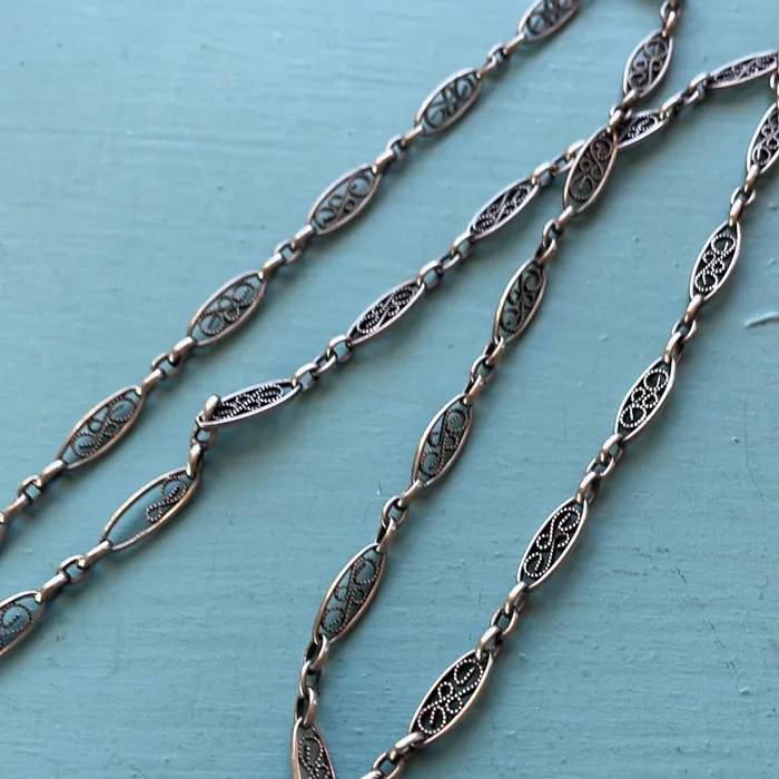 Vintage Paris Jewelry Rings Filigree Chain Dog Clip Sterling Silver Vintage Vintage Paris Jewelry Rings Filigree Chain Dog Clip Sterling Silver Vintage