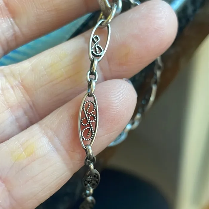 Vintage Paris Jewelry Rings Filigree Chain Dog Clip Sterling Silver Vintage