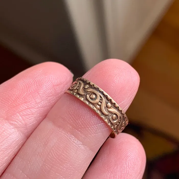 Wavy Cigar Band 10k Gold Antique Love Vintage Paris Rings