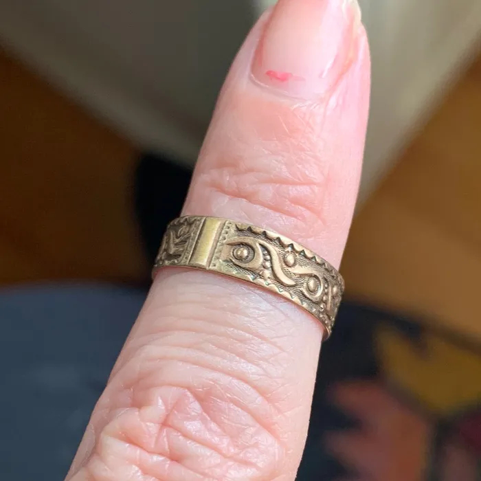 Wavy Cigar Band 10k Gold Antique Love Vintage Paris Rings