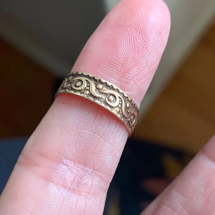 Wavy Cigar Band 10k Gold Antique Love Vintage Paris Rings