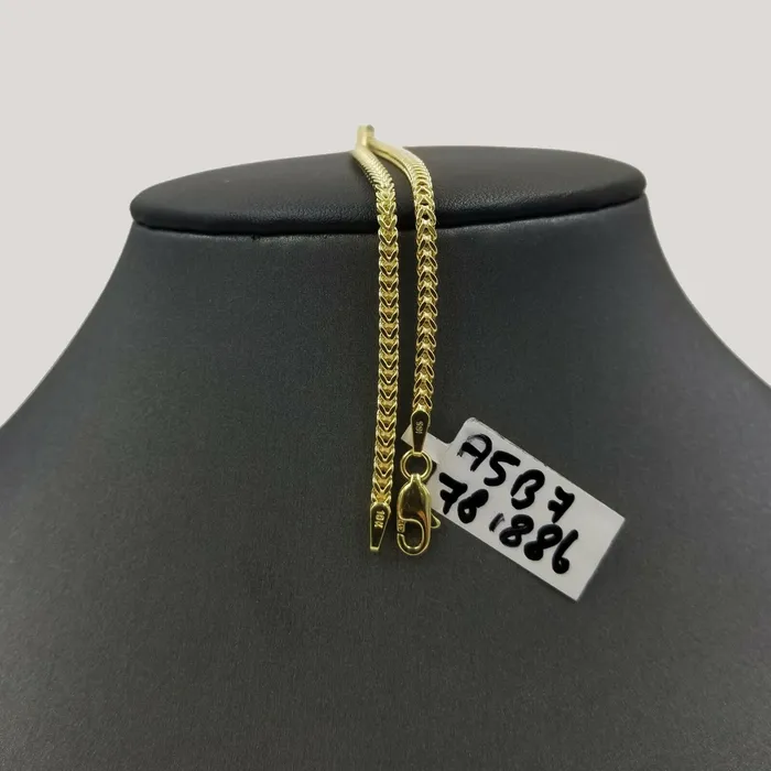 10k Pure Yellow Gold Franco Style Chain Necklace Lobster Clasp 20 25mm Gold and Diamond Necklaces