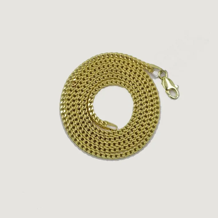 10k Pure Yellow Gold Franco Style Chain Necklace Lobster Clasp 20 25mm Gold and Diamond Necklaces