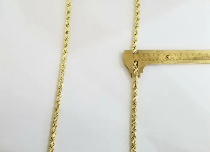 10k REAL Gold Rope Chain 8 mm 28 Yellow gold Necklace Men 10kt diamond cuts globalwatches10 Necklaces
