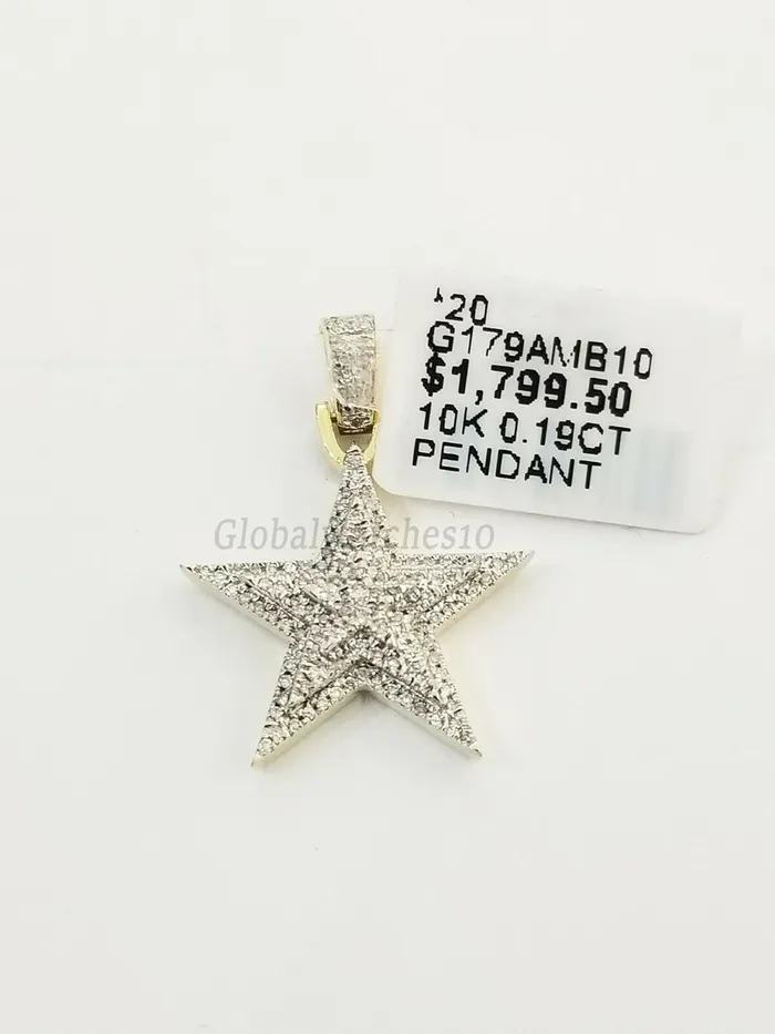 10K Real Yellow Gold Double Star Emoji Charm Pendant Real Diamonds Men Women Globalwatches10 Necklaces 10K Real Yellow Gold Double Star Emoji Charm Pendant Real Diamonds Men Women Globalwatches10 Necklaces
