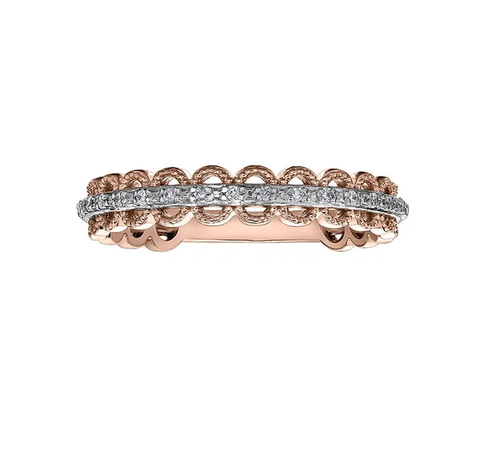 10kt Rose And White Gold Diamond Ring Chi Chi Designs Rings