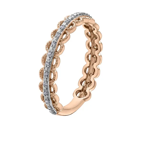 10kt Rose And White Gold Diamond Ring Chi Chi Designs Rings
