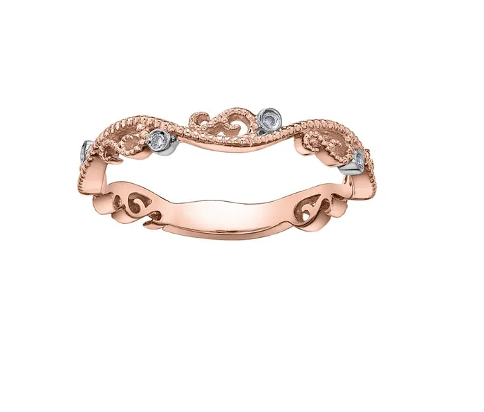 10kt Rose Gold Diamond Stackable Ring Chi Chi Designs Rings