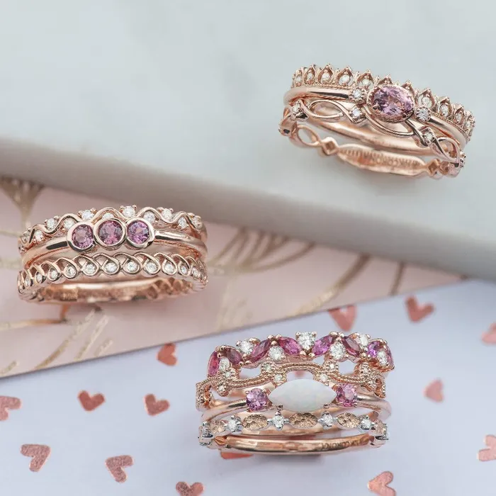 10kt Rose Gold Diamond Stackable Ring Chi Chi Designs Rings 10kt Rose Gold Diamond Stackable Ring Chi Chi Designs Rings
