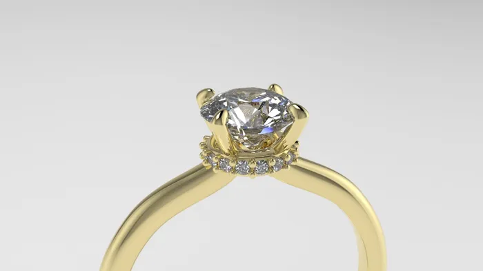 14K Solitaire Ring with 17 DIAMONDS VS1 STT Prong Jcm 21 jewelry Rings