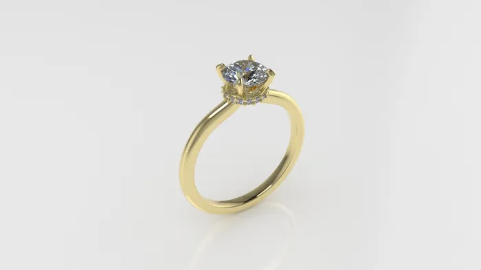 14K Solitaire Ring with 17 DIAMONDS VS1 STT Prong Jcm 21 jewelry Rings