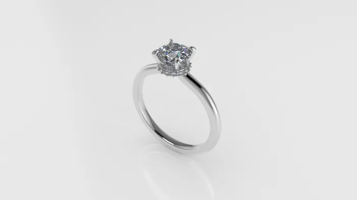 14K Solitaire Ring with 17 DIAMONDS VS1 STT Prong Jcm 21 jewelry Rings