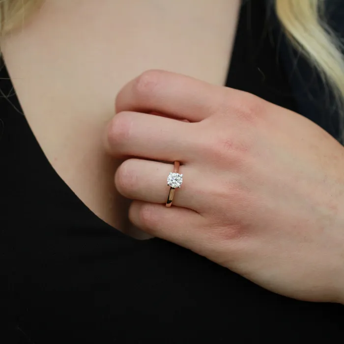 14kt Rose Gold 100ct Round Solitaire Diamond Engagement Ring Independent Jewellers Rings