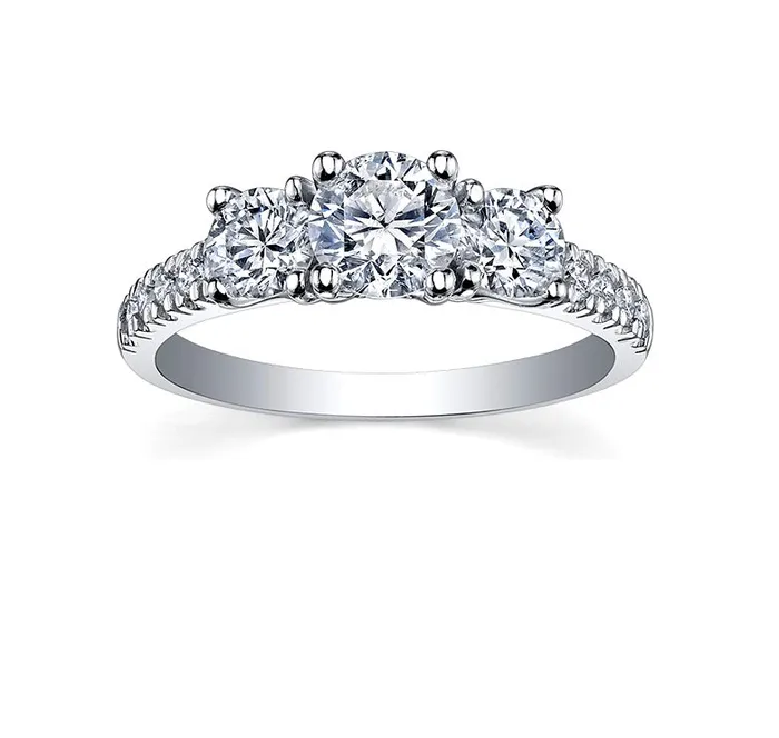 14kt Three Stone 100cttw Diamond Ring Independent Jewellers Rings