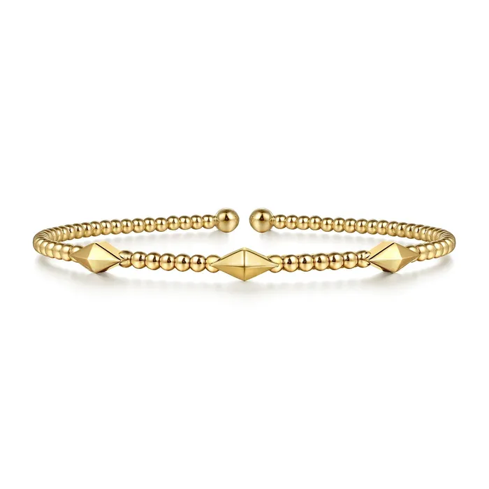 14kt Yellow Gold Bujukan Pyramid Stations Bangle Gabriel Co PreStyled Sets 14kt Yellow Gold Bujukan Pyramid Stations Bangle Gabriel Co PreStyled Sets