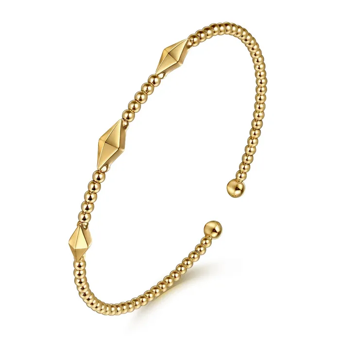 14kt Yellow Gold Bujukan Pyramid Stations Bangle Gabriel Co PreStyled Sets 14kt Yellow Gold Bujukan Pyramid Stations Bangle Gabriel Co PreStyled Sets