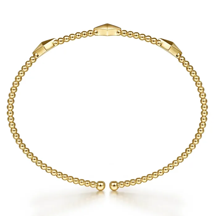 14kt Yellow Gold Bujukan Pyramid Stations Bangle Gabriel Co PreStyled Sets 14kt Yellow Gold Bujukan Pyramid Stations Bangle Gabriel Co PreStyled Sets